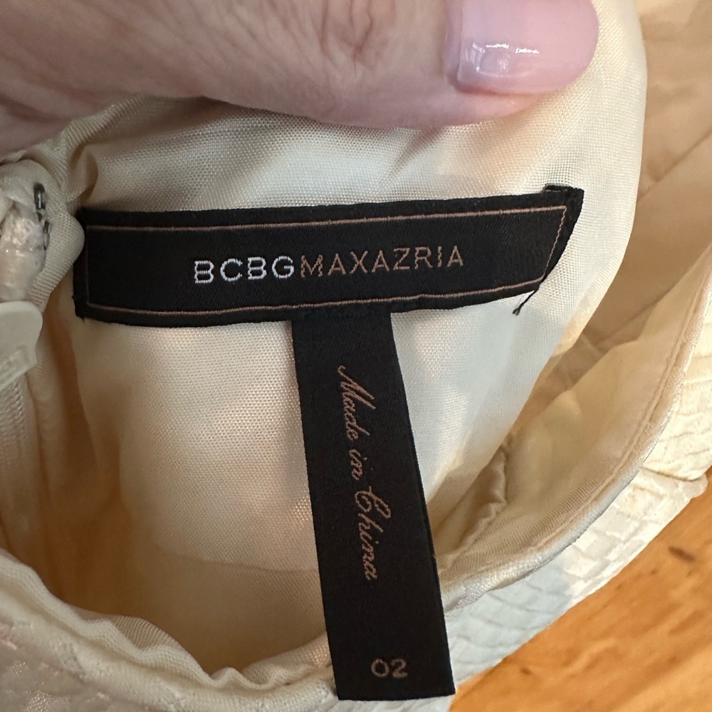 BCBG MaxAzria Fairycore Romantic Dress Size 2 Cream Sleeveless Backless - Picture 3 of 13